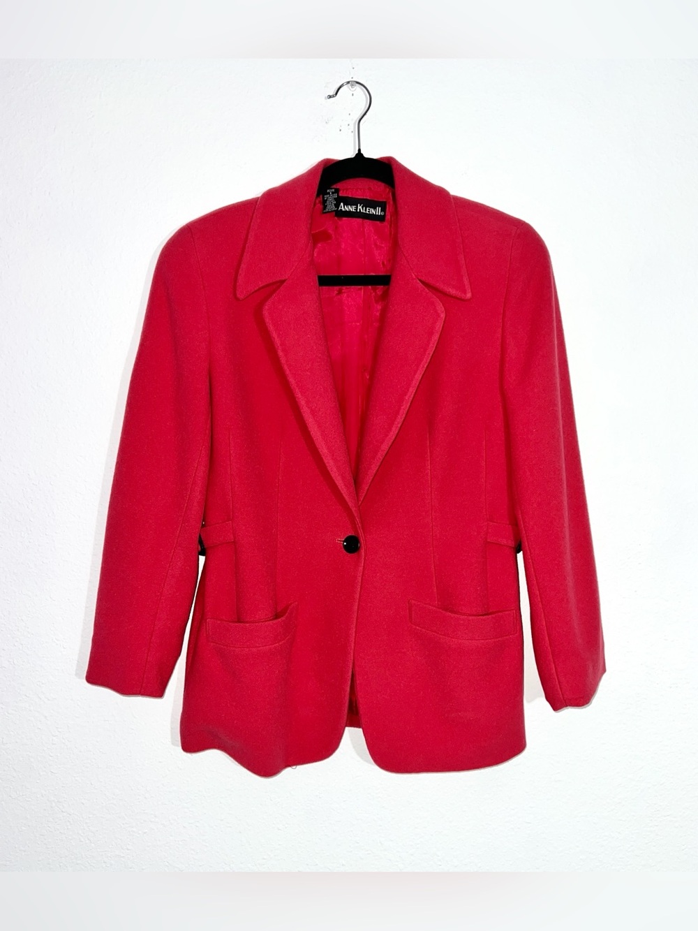 Vintage Anne Klein II Red Blazer Jacket USA Made Size 6 Petite